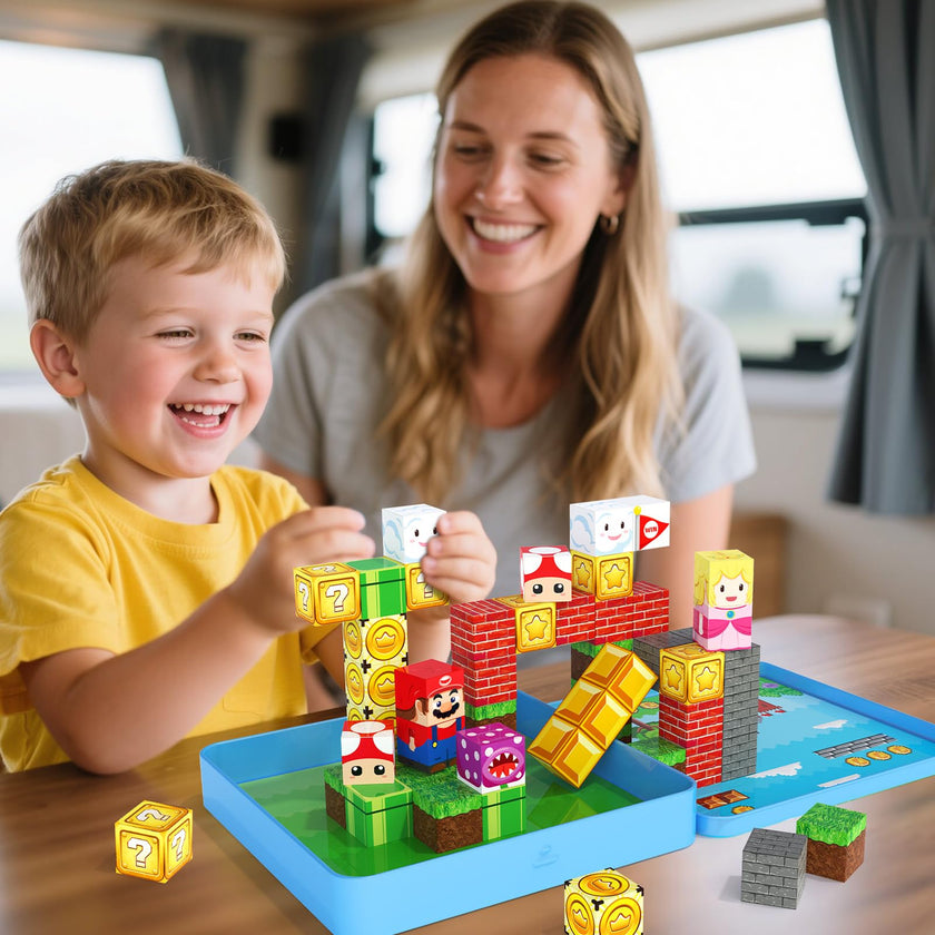 Mini Magnetic Blocks - 49 PCS Travel Magnet Building Blocks for Toddlers - STEM Educational Magnetic Building Toys with Portable Iron Box for Kids Ages 3-8 Boys & Girls 🍁 All In One Marketplace Canada