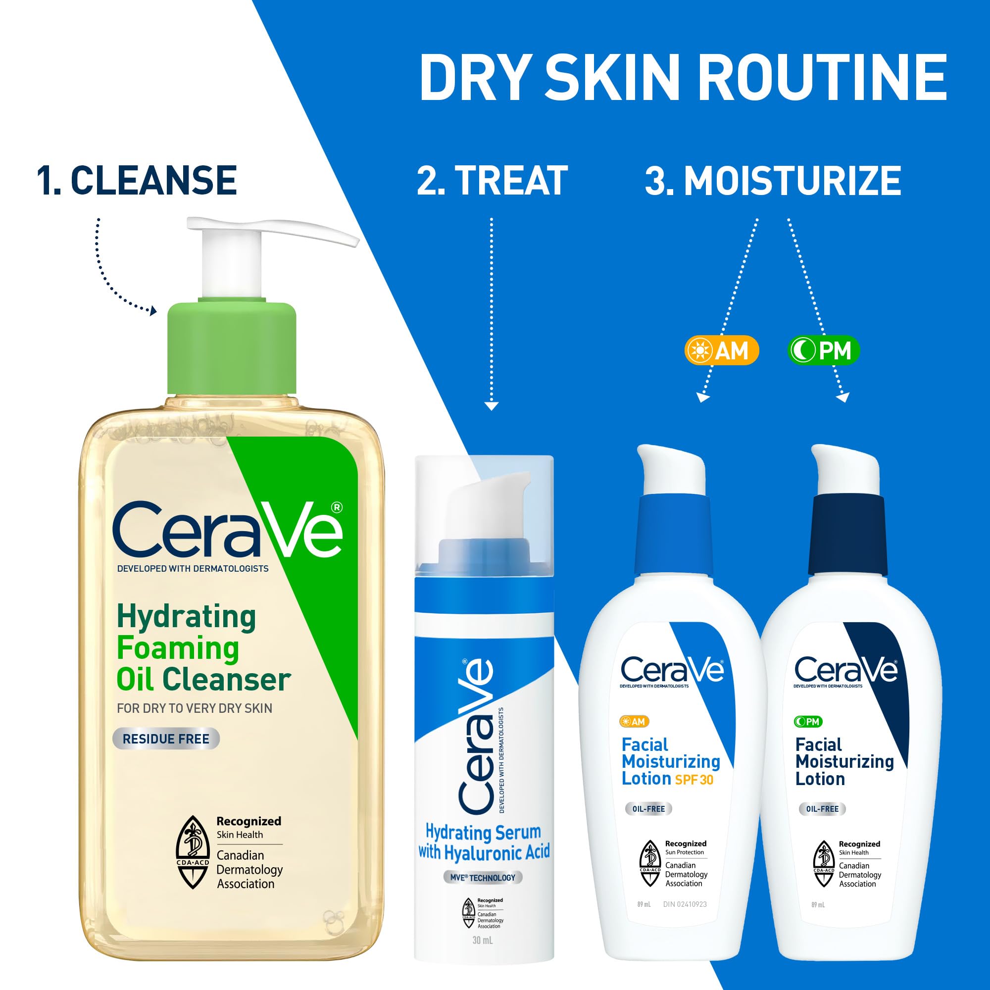 CeraVe Oil Cleanser for Face, Hydrating Foaming Face Cleanser with Squalene Oil, Hyaluronic Acid and Ceramides, for Dry to Very Dry Skin, Non-Greasy, Non-Comedogenic, Fragrance-Free, 562 mL 🍁 All In One Marketplace Canada