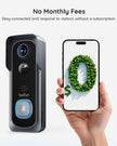 BOIFUN Video Doorbell Camera Wireless – No Subscription Required, 2K HD, 166° Wide View, HDR Night Vision, Motion Alerts, Two-Way Audio & Package Watch with Chime, Battery Powered, 2.4 GHz Wi-Fi Only 🍁 All In One Marketplace Canada