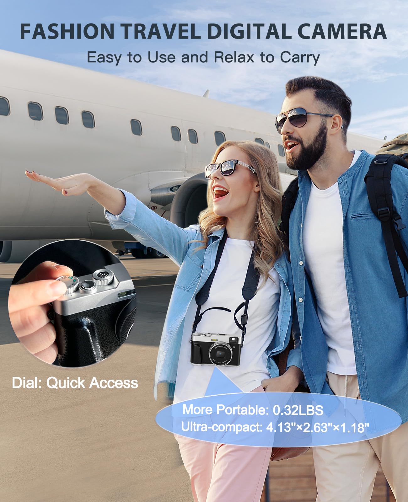 ToAuite 4K Digital Camera with Viewfinder, 48MP Autofocus Vlogging Camera for Photography and Video, Anti-Shake 16X Zoom Travel Portable Camera with Flash 32GB Card, Selfie YouTube Cameras with Dial 🍁 All In One Marketplace Canada