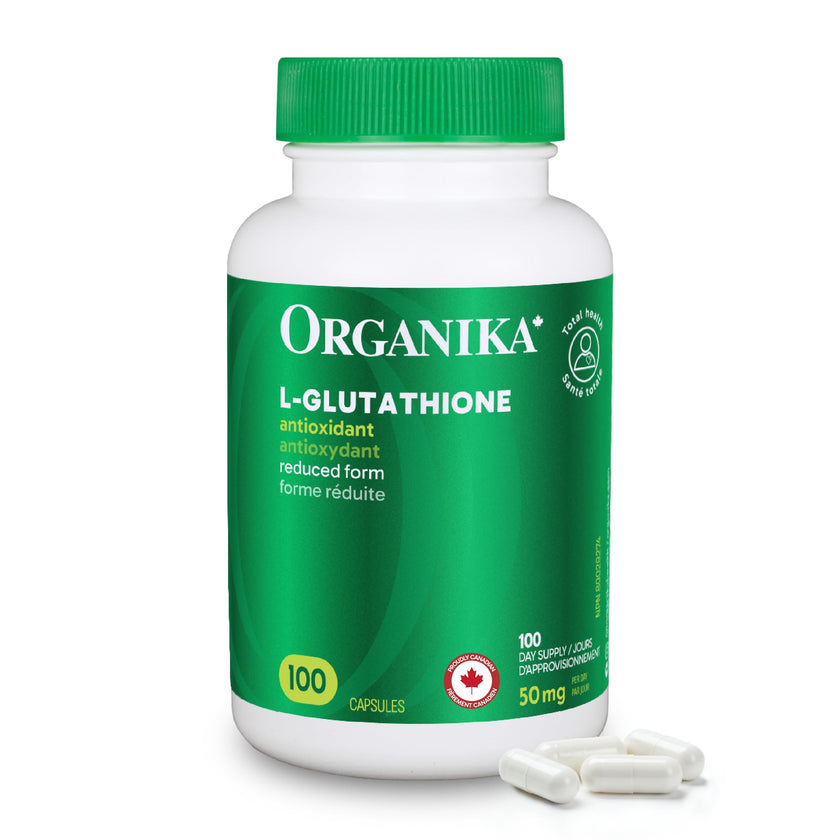 Organika Canadian-Made L-Glutathione (Reduced), Antioxidant and Detox Support -100 Caps 🍁 All In One Marketplace Canada