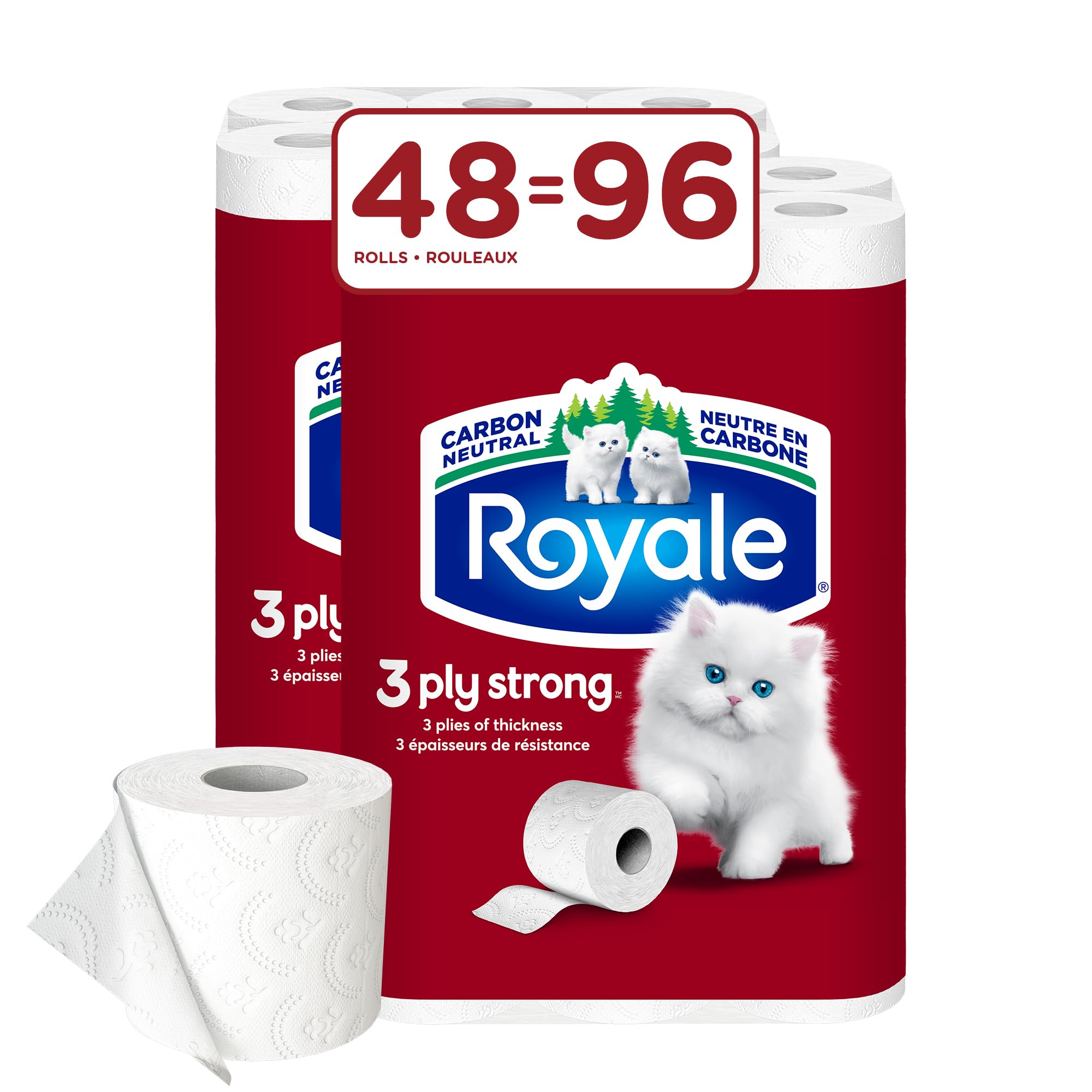 Royale 3-Ply Strong Toilet Paper, 48 Equal 96 Rolls, 165 Bathroom Tissues per roll 🍁 All In One Marketplace Canada