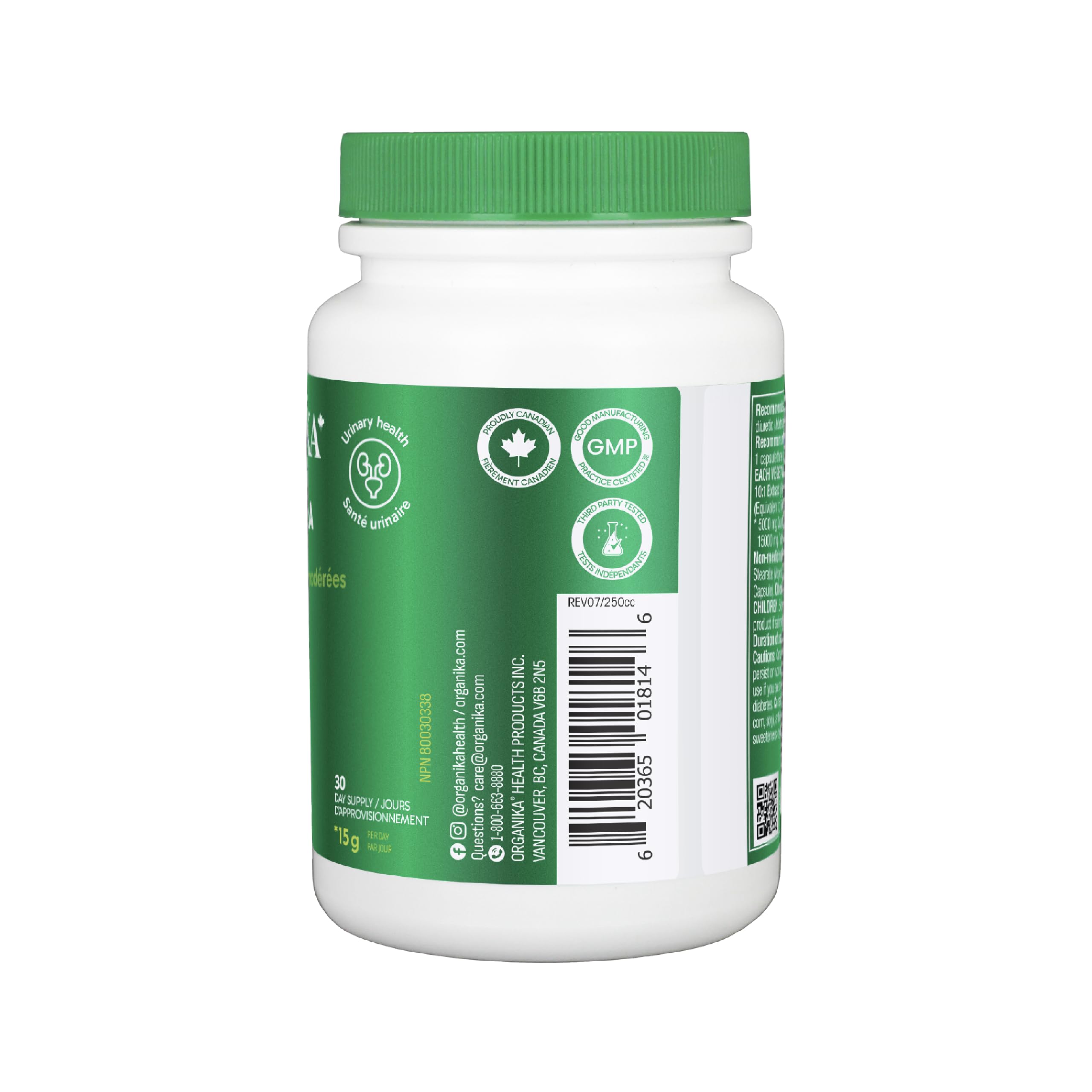 Organika Canadian-Made Chanca Piedra 500 mg - UTI Support | Kidney, Gallblader and Urinary Support, Cleansing- 90 vcaps 🍁 All In One Marketplace Canada
