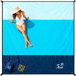 SOLNERY Large Beach Blanket Sand Proof Water Resistant, Beach Mat Sand Free Waterproof, Windproof, Stylish & Skin-Friendly, 8.2 x 6.8 ft, Fits 1–8 People, for Seaside, Picnic & Outdoor(Ocean Blue) 🍁 All In One Marketplace Canada