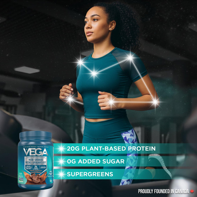 Vega Protein + Supergreens Vegan Plant Based Protein Powder – 20g Organic Pea Protein, Dairy-free, Healthy Breakfast Shake – Chocolate, 16 Servings, 521 grams (Pack of 1) 🍁 All In One Marketplace Canada