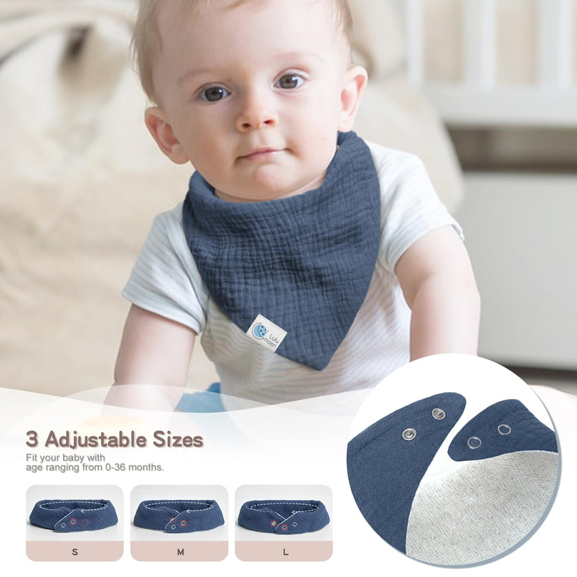 Lulumoon Muslin Baby Bibs 100% Cotton Baby Bandana Drool Bibs for Teething and Drooling, 8 Pack, Seashore 🍁 All In One Marketplace Canada