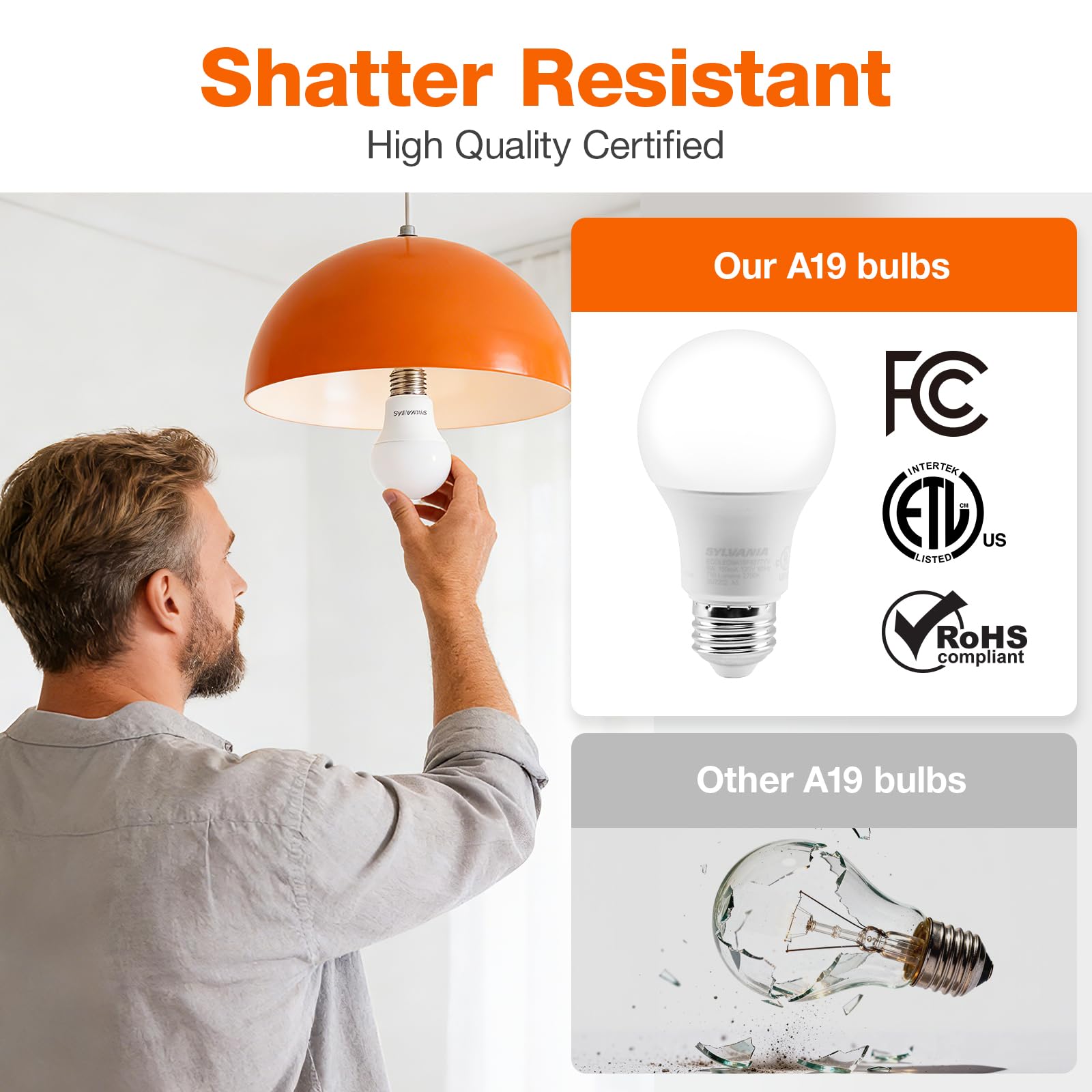 Sylvania ECO LED A19 Light Bulb, 60W Equivalent, Efficient 9W, 7 Year, 750 Lumens, Non-Dimmable, Frosted, 5000K, Daylight - 8 Count (Pack of 1) (40883) 🍁 All In One Marketplace Canada