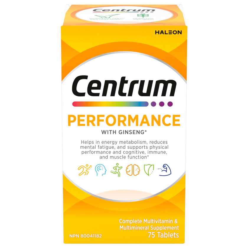 Centrum Performance Multivitamins/Minerals Supplement for Men & Women with Ginseng for Energy, 75 Tablets (Packaging May Vary) 🍁 All In One Marketplace Canada