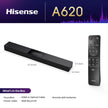 Hisense A620-2.1ch All-in-one Soundbar with 4.75 inch Built-in Visualised Subwoofer, 240W Max Audio Power, Compact Design with 5.3 Wireless Bluetooth, Powered by DTS Virtual:X, Roku TV Ready 🍁 All In One Marketplace Canada