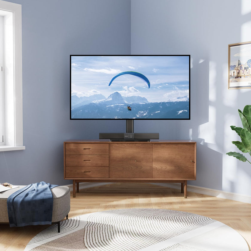 PERLESMITH Swivel Universal TV Stand/Base - Table Top TV Stand for 24-60 inch LCD LED TVs - Height Adjustable TV Mount Stand with Tempered Glass Base, VESA 400x400mm, Holds up to 99lbs PSTVS09 🍁 All In One Marketplace Canada