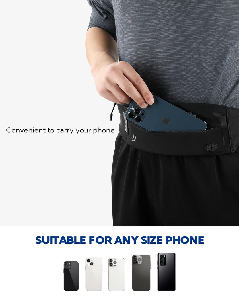 WATERFLY Running Belt Fanny Pack: Runner Marathon Jogging Waist Pack Sport Fitness Cell Phone Holder Pouch for Men Women Jogger Slim Stretchy Running Belt 🍁 All In One Marketplace Canada