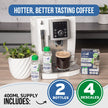 Delonghi Compatible Descaling Solution. 2 Bottles of Descaler Solution. Descaling Kit Removes Limescale For Hotter Coffee. 4 Uses Descaler For Delonghi Coffee Machines. 🍁 All In One Marketplace Canada
