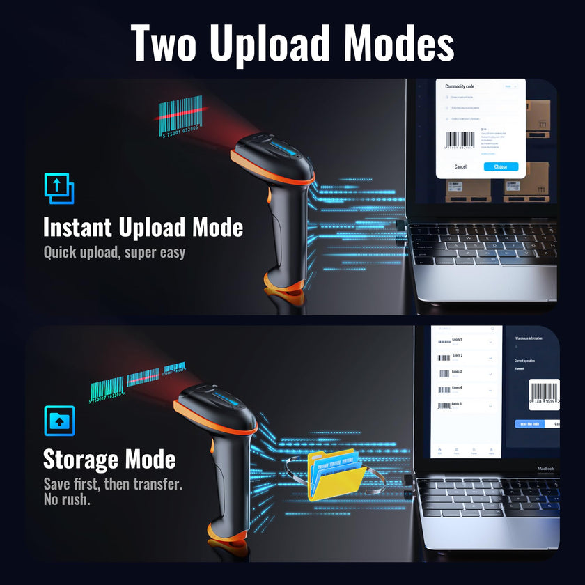 Tera Barcode Scanner Wireless 1D Laser Cordless Barcode Reader with Battery Level Indicator, Versatile 2 in 1 2.4Ghz Wireless and USB 2.0 Wired 🍁 All In One Marketplace Canada