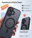 FNTCASE for iPhone 16 Phone Case: Magnetic Translucent Matte [Full Covered Camera Protection] [Screen Protector] Military Grade Shockproof Slim Cover Drop Proof Protective Cases - Black 🍁 All In One Marketplace Canada