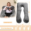 Chilling Home 59 Inch Pregnancy Pillow for Sleeping, Maternity Pillow for Pregnant Women, Full Body Pillow for Adults, Comfort U Shaped Pregnancy Pillow with Removable Washable Velvet Cover, Dark Grey 🍁 All In One Marketplace Canada