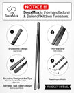 2 Pcs 12-inch Cooking Tweezers Tongs Precision Serrated Tips, Stainless Steel Professional Chef Tweezer Kitchen Tools for BBQ, Plating and Serving 🍁 All In One Marketplace Canada