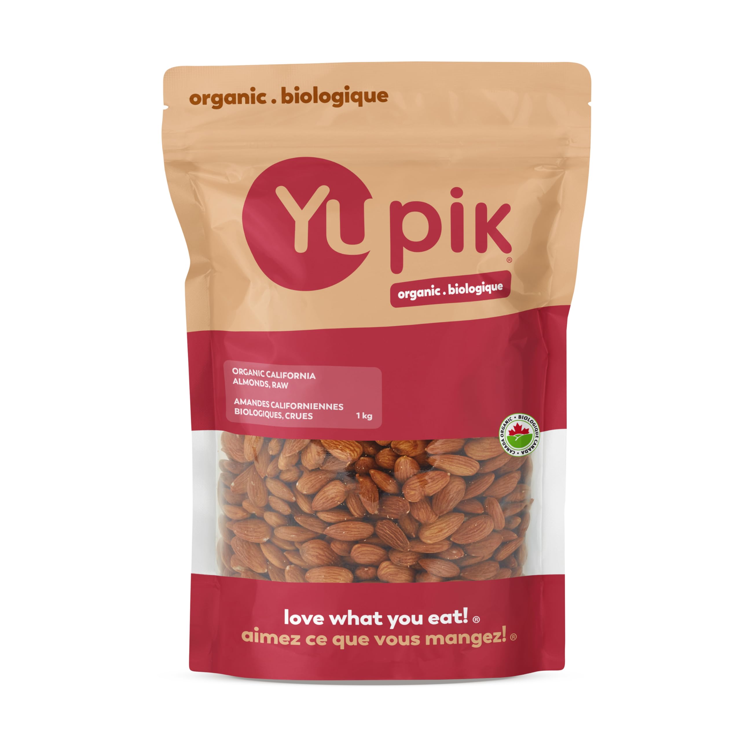 Yupik Organic Almonds, 1Kg, Non-Gmo, Vegan, Gluten-Free, Good Source Of Protein, Fiber, Iron & Calcium, Low In Carb 🍁 All In One Marketplace Canada