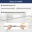 Shower Curtain Rod 30 to 76 Inches, 1 Inch Adjustable Spring Tension Stainless Steel Shower Rod No Drill for Bathroom, Closet, Window, Room Divider, Never Rust, Non Slip, Chrome 🍁 All In One Marketplace Canada