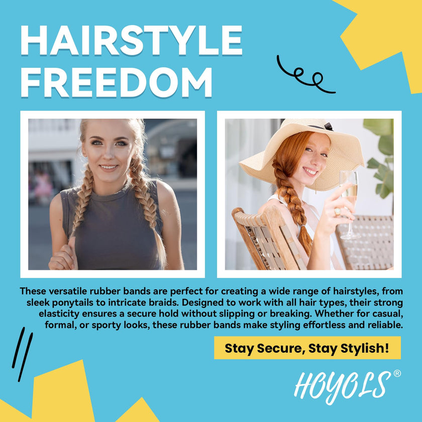 Hoyols Clear Hair Elastics 1500pcs, Strong Hold Small Mini Rubber Bands, No Damage No Crease Ponytail & Braids for Kids, Thick & Durable 🍁 All In One Marketplace Canada