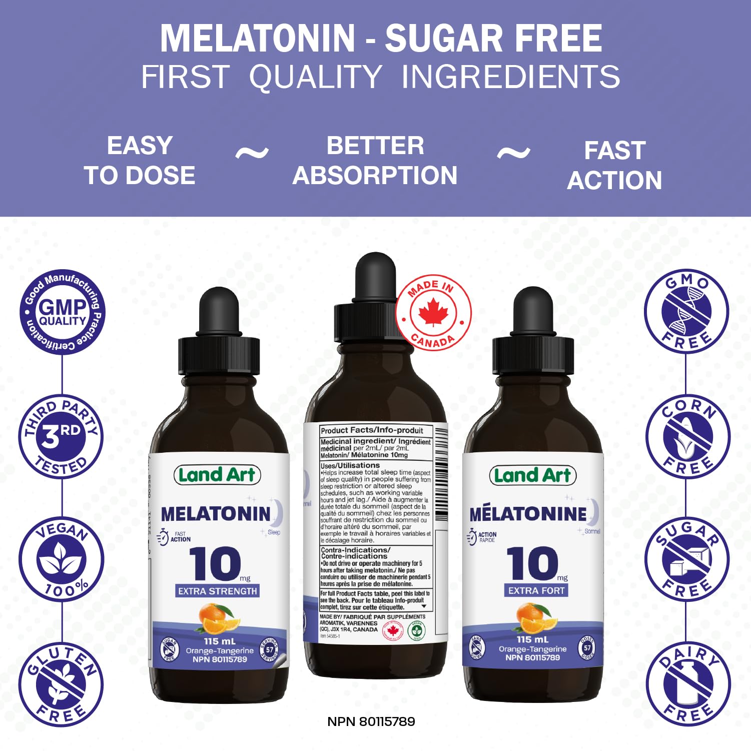 Melatonin, 10 mg, Sugar Free, Sleep Aid, Orange, 115 ml 🍁 All In One Marketplace Canada