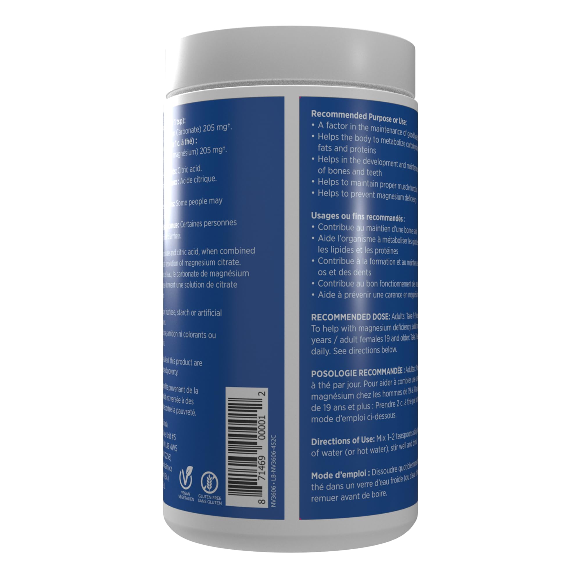 Natural Calm Magnesium Citrate Powder (Unflavoured) 452g - Quick Absorbing - Loved Magnesium Drink 🍁 All In One Marketplace Canada
