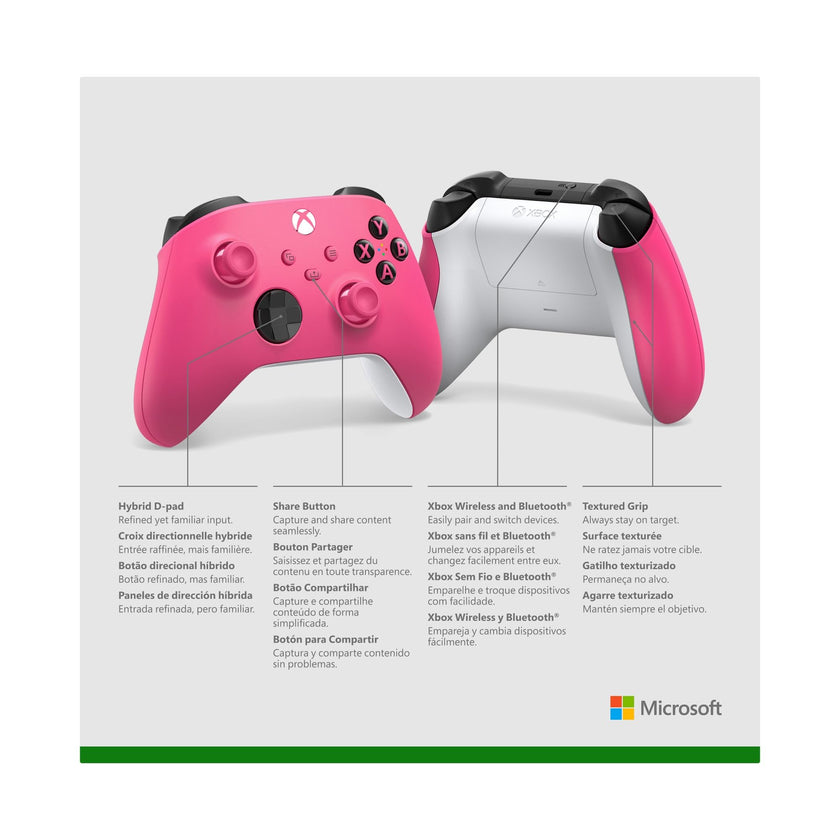 XBOX Core Wireless Gaming Controller – Deep Pink – Series X|S, One, Windows PC, Android, and iOS 🍁 All In One Marketplace Canada