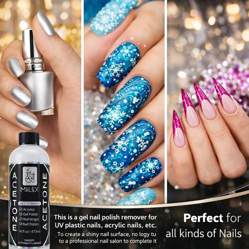 Acetone 16oz Made in Canada - Nail Polish Remover, Professional Strength Gel, Acrylic & Dip Remover – Fast Acting 🍁 All In One Marketplace Canada