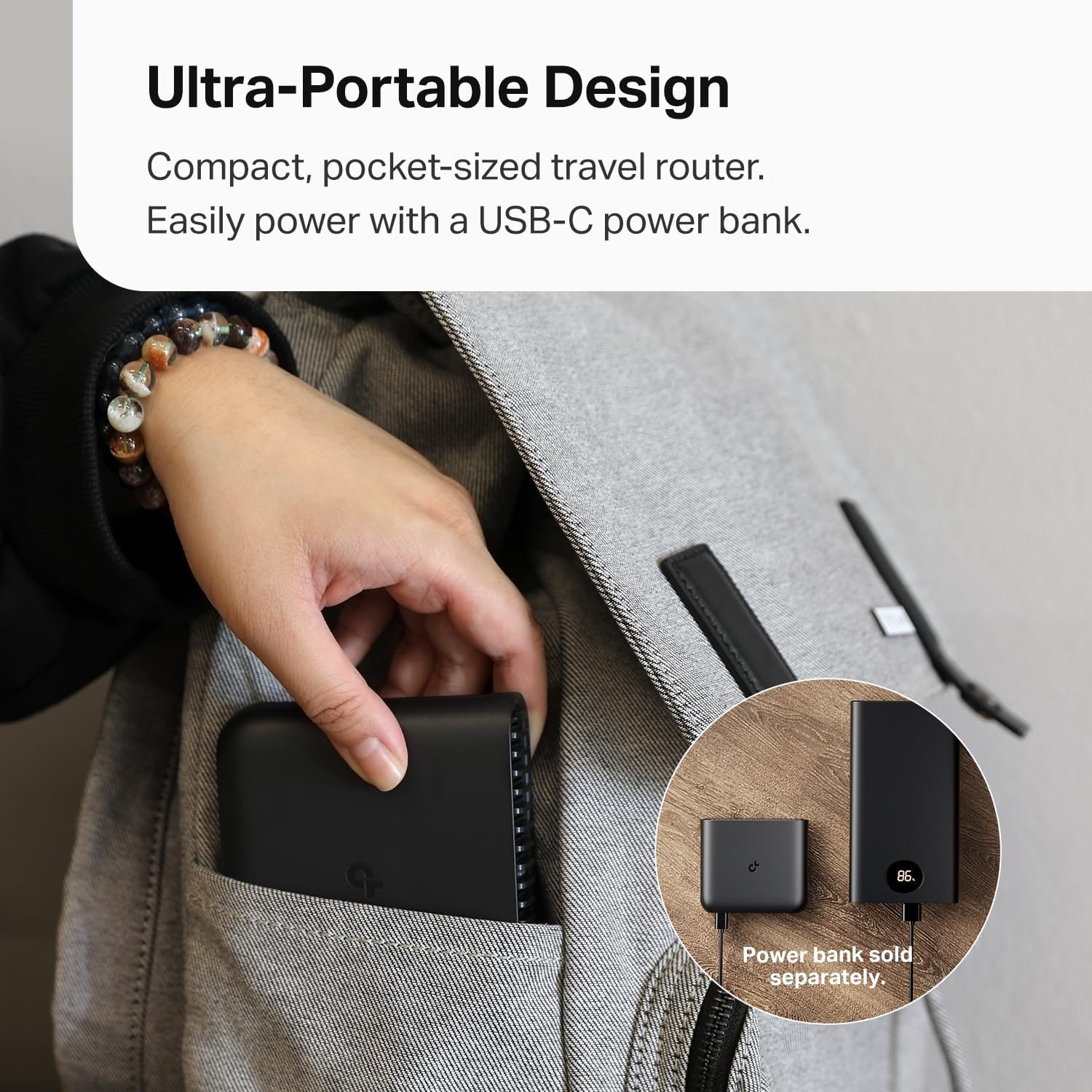 TP-Link Roam 6 AX1500 Dual-Band WiFi 6 Portable Travel Router (TL-WR1502X), Pocket-Sized, USB-C Powered, OpenVPN/WireGuard, USB Tethering, Gigabit Ports, Multi-Mode, Hotel/Cruise/Travel Ready 🍁 All In One Marketplace Canada