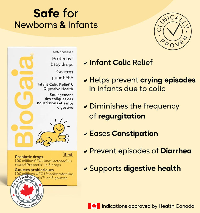 BioGaia Probiotic Baby Drops 5mL (125 Drops) for infant colic relief, newborns and babies 🍁 All In One Marketplace Canada
