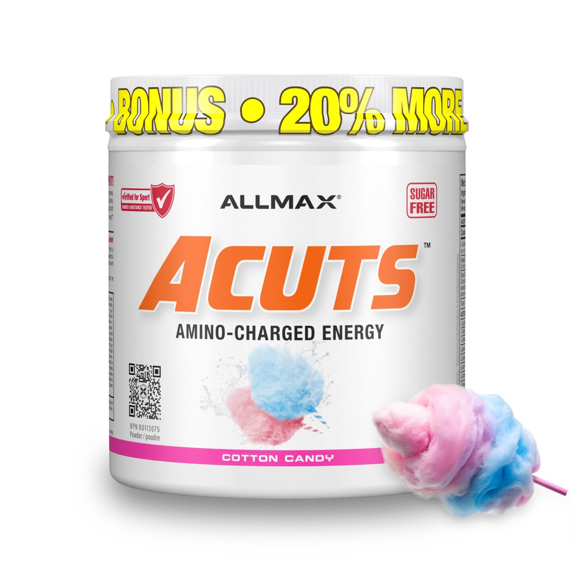 ALLMAX ACUTS Amino Energy Powder, Cotton Candy, 30 Servings 🍁 All In One Marketplace Canada