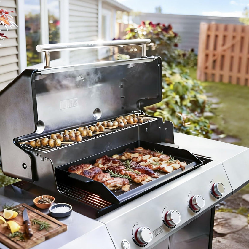 BBQ Future Universal Cast Iron Griddle for Gas Grill with Spatula Set, 23