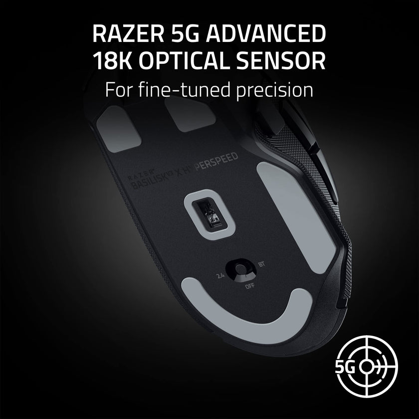 Razer Basilisk V3 X HyperSpeed Wireless Gaming Mouse: Up to 285 Hr Battery - 18K Optical Sensor - Mechanical Switches - Chroma RGB - 9 Programmable Controls - Black 🍁 All In One Marketplace Canada