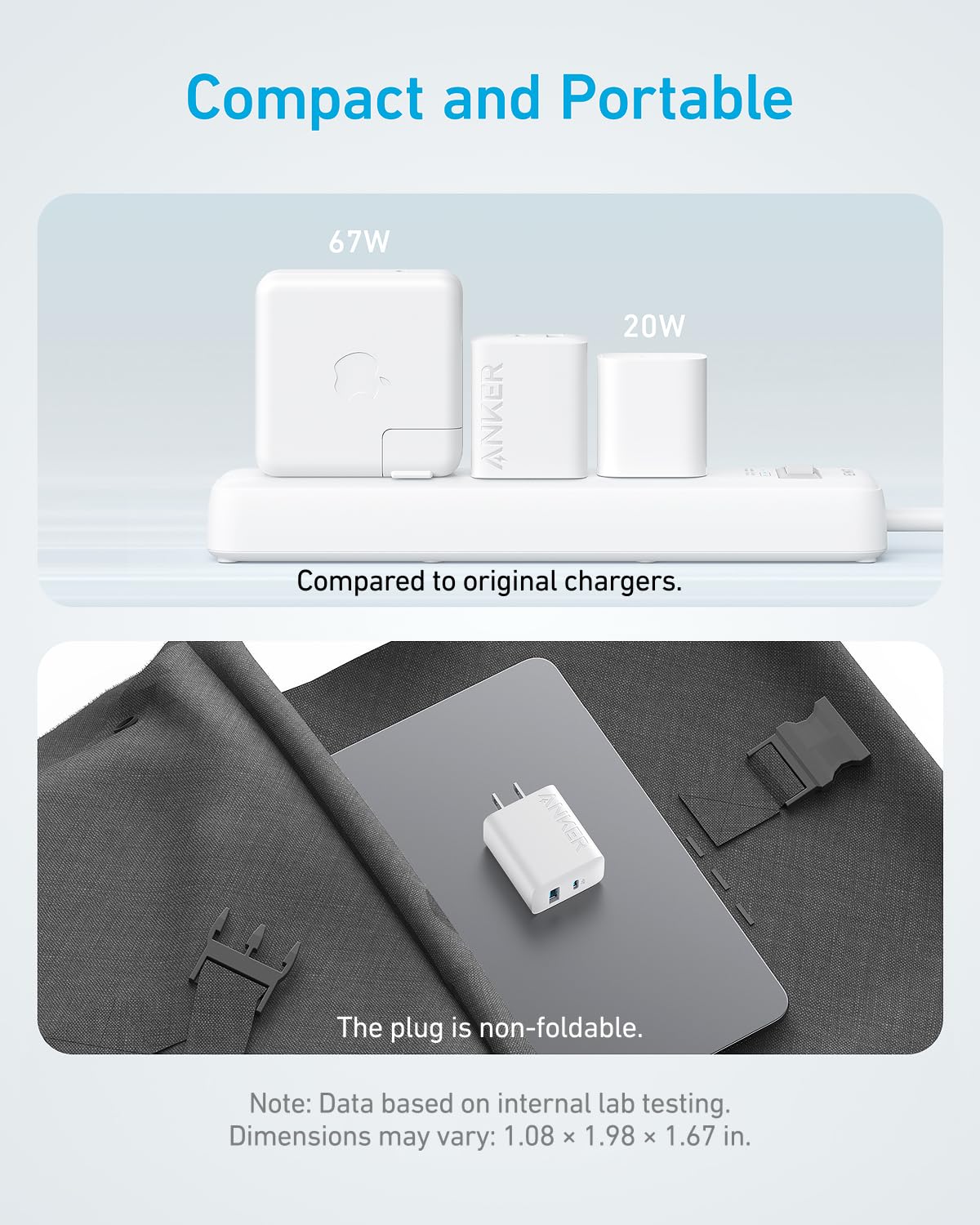Anker iPhone 17/16 Charger, 2-Pack 20W Fast USB C Charger Block, for iPhone 17/16/16 Pro Max/15 Series/iPad Pro and More (2 Pack & 2 Cable)(White) 🍁 All In One Marketplace Canada