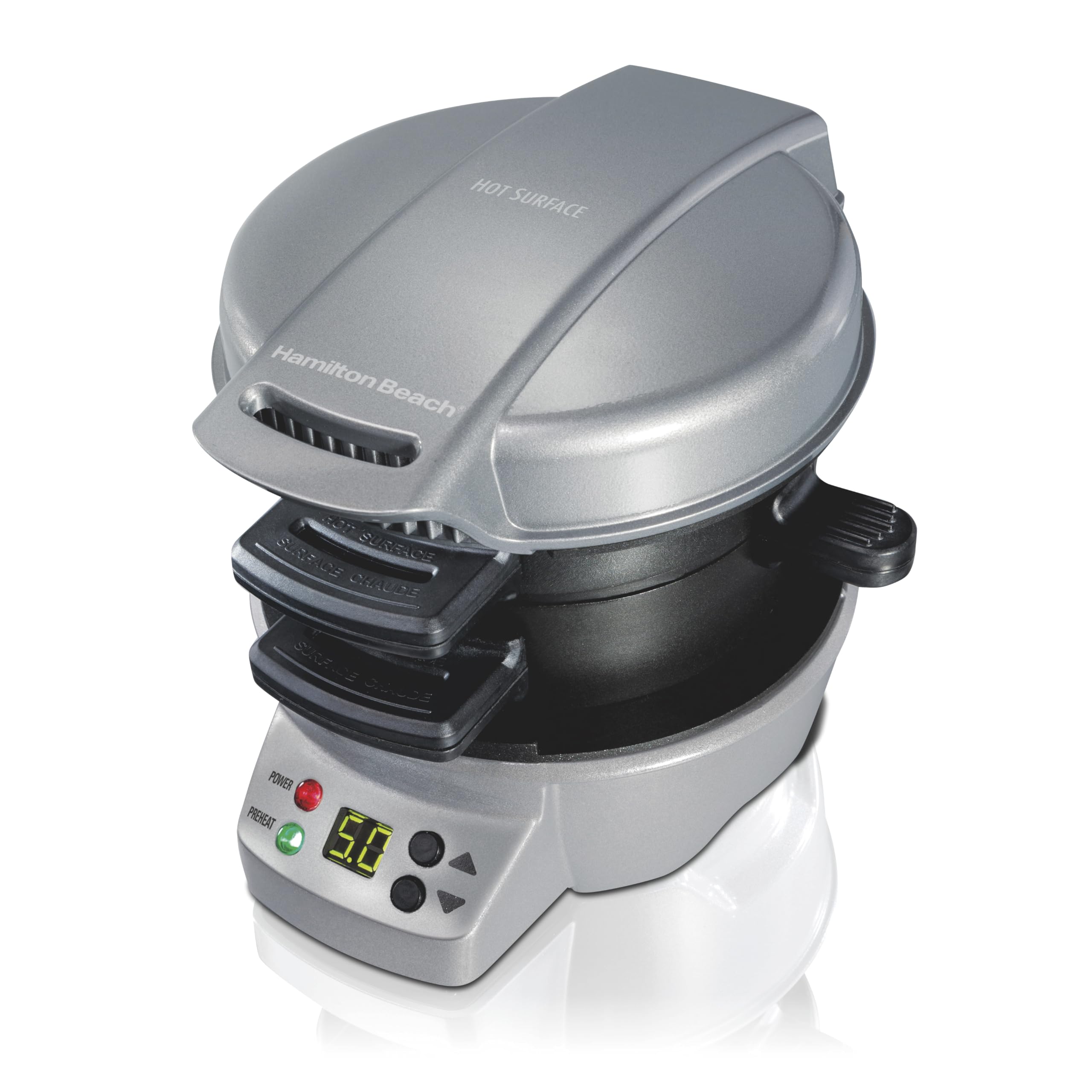 Hamilton Beach Breakfast Sandwich Maker with built in Digital Timer,600 W, PFAs Free, Silver (25478RC) 🍁 All In One Marketplace Canada