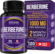 Maximum Strength Berberine Supplement 1000 mg Per Serving (500mg Per Capsule). Supports Healthy Glucose (Blood Sugar) and Lipid (Fats) Metabolism. Non-GMO, Vegan, Gluten-free. Bulk 120 Capsules. Proudly Canadian. Easy to Swallow. Kasha Nutrition