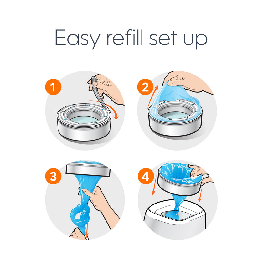 Diaper Genie Essentials Round Refill 8-Pack, Unscented, Fits Complete Pails 🍁 All In One Marketplace Canada