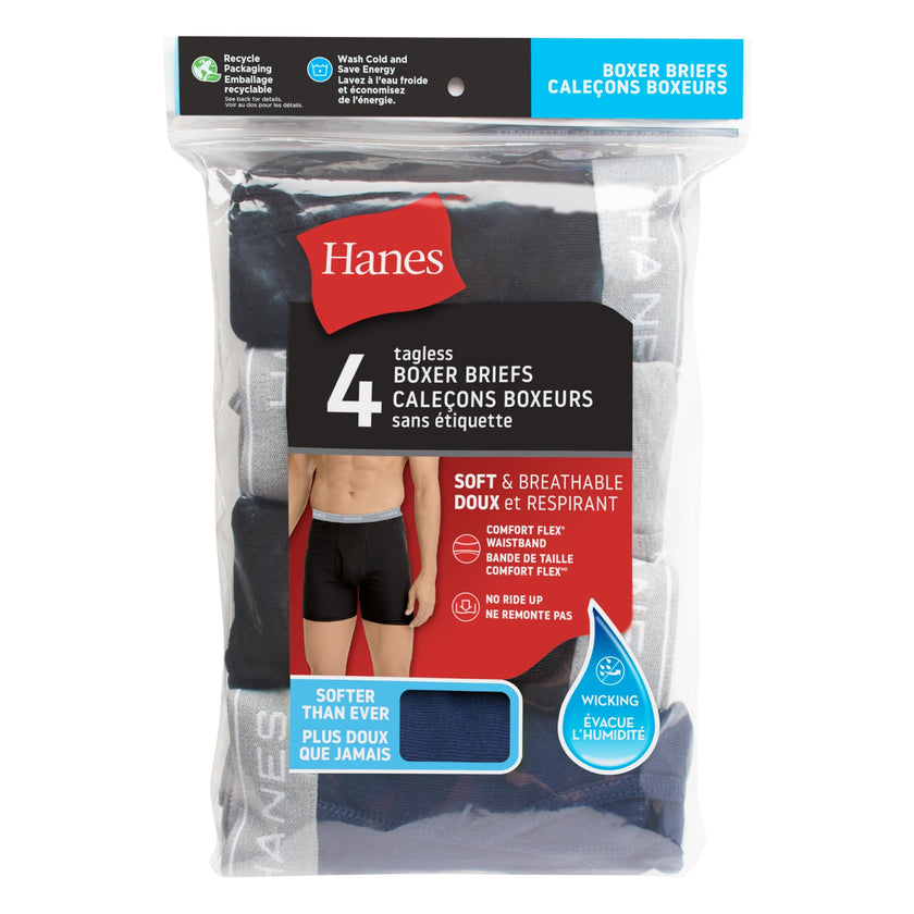 Hanes mens 4 Pack boxer briefs, Black/Grey, Small US 🍁 All In One Marketplace Canada