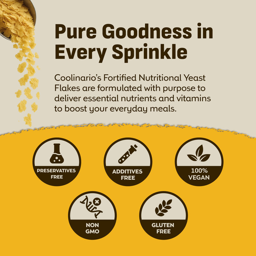 Coolinario Nutritional Yeast, Fortified, Large Flakes (1 GAL - 1.5 LBS) 🍁 All In One Marketplace Canada