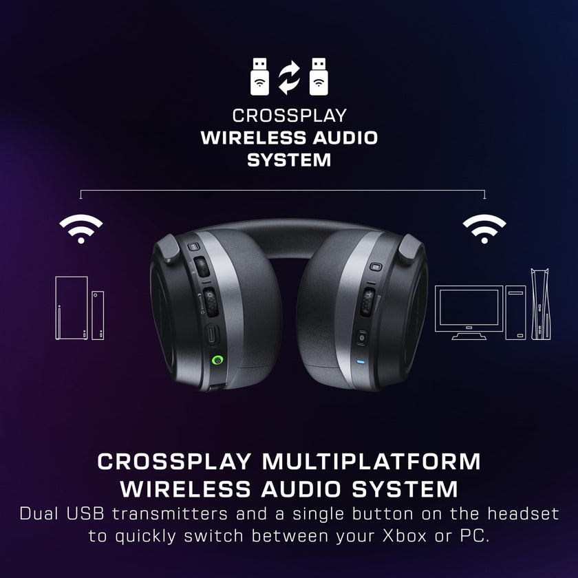 Turtle Beach Stealth 700 Wireless Multiplatform Gaming Headset for Xbox Series X|S, Xbox One, PC, PS5, PS4, & Mobile – 60mm Speakers, A.I. Noise-Cancelling Mic, Bluetooth, 80-Hr Battery – Black 🍁 All In One Marketplace Canada