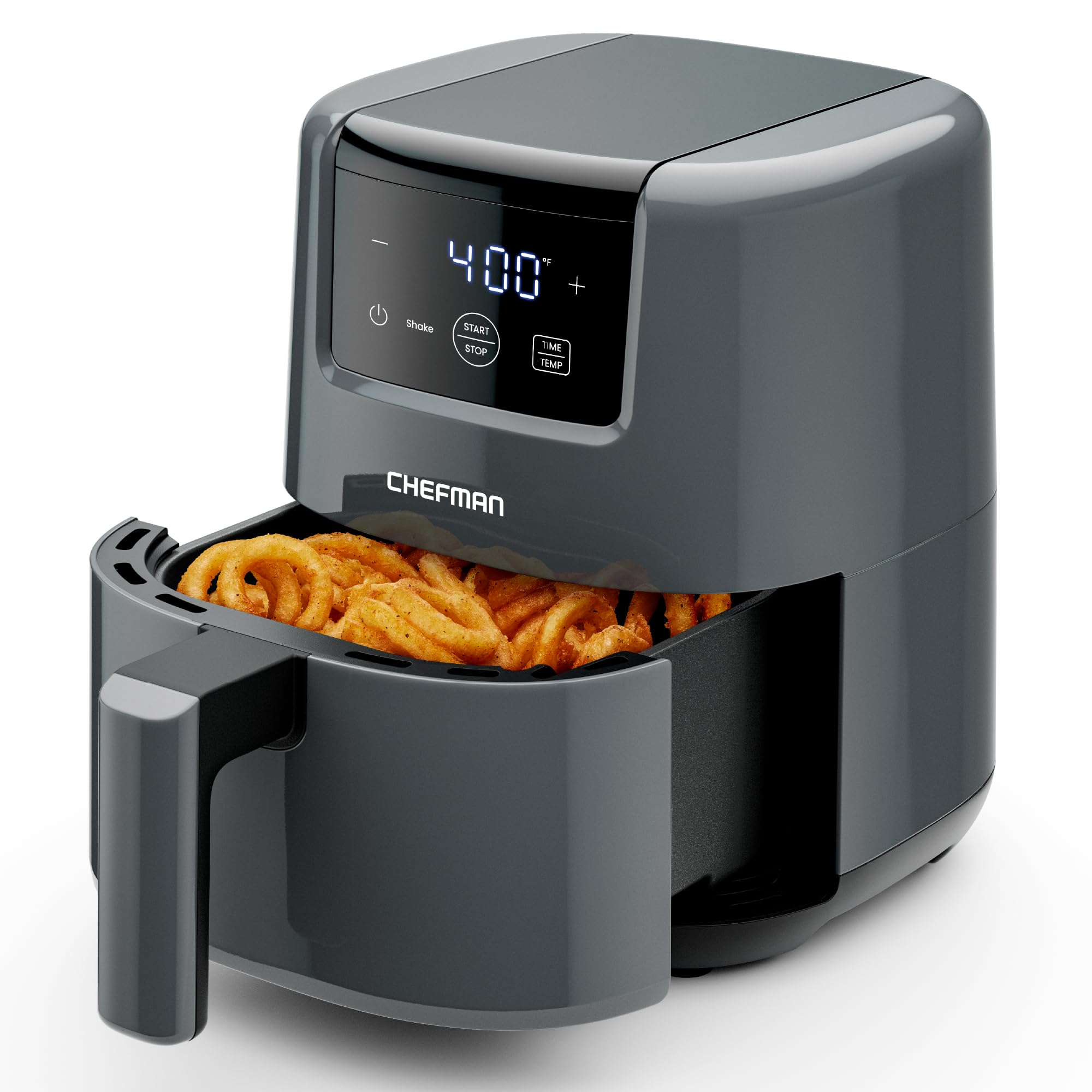 CHEFMAN 2 Qt Mini Air Fryer – Digital Space-Saving Compact Air Fryer with Nonstick and Dishwasher Safe Basket, Quick & Easy Meals in Minutes, Features Digital Timer and Shake Reminder – Grey 🍁 All In One Marketplace Canada