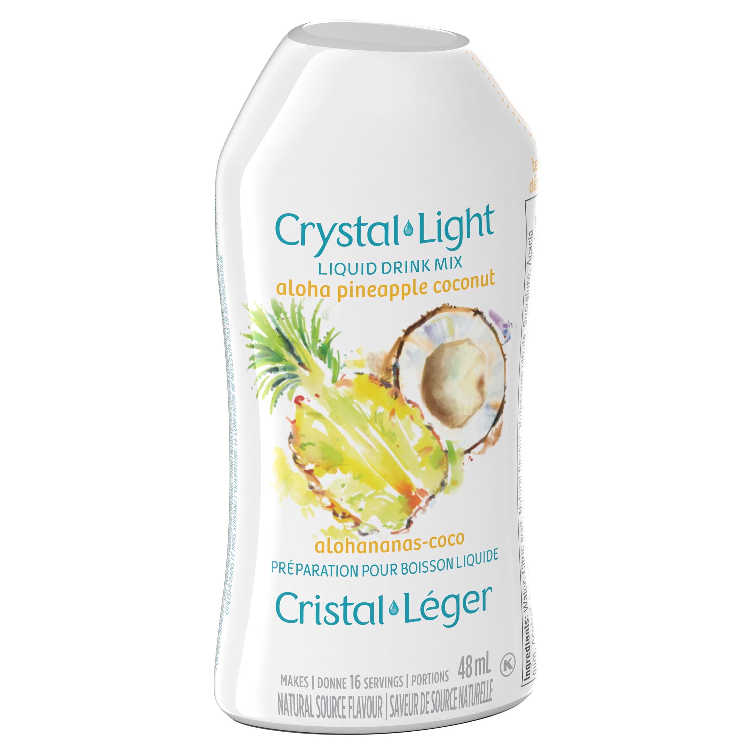 Crystal Light Aloha Pineapple Coconut Liquid Drink Mix, 48 mL Bottle (Pack of 12) 🍁 All In One Marketplace Canada