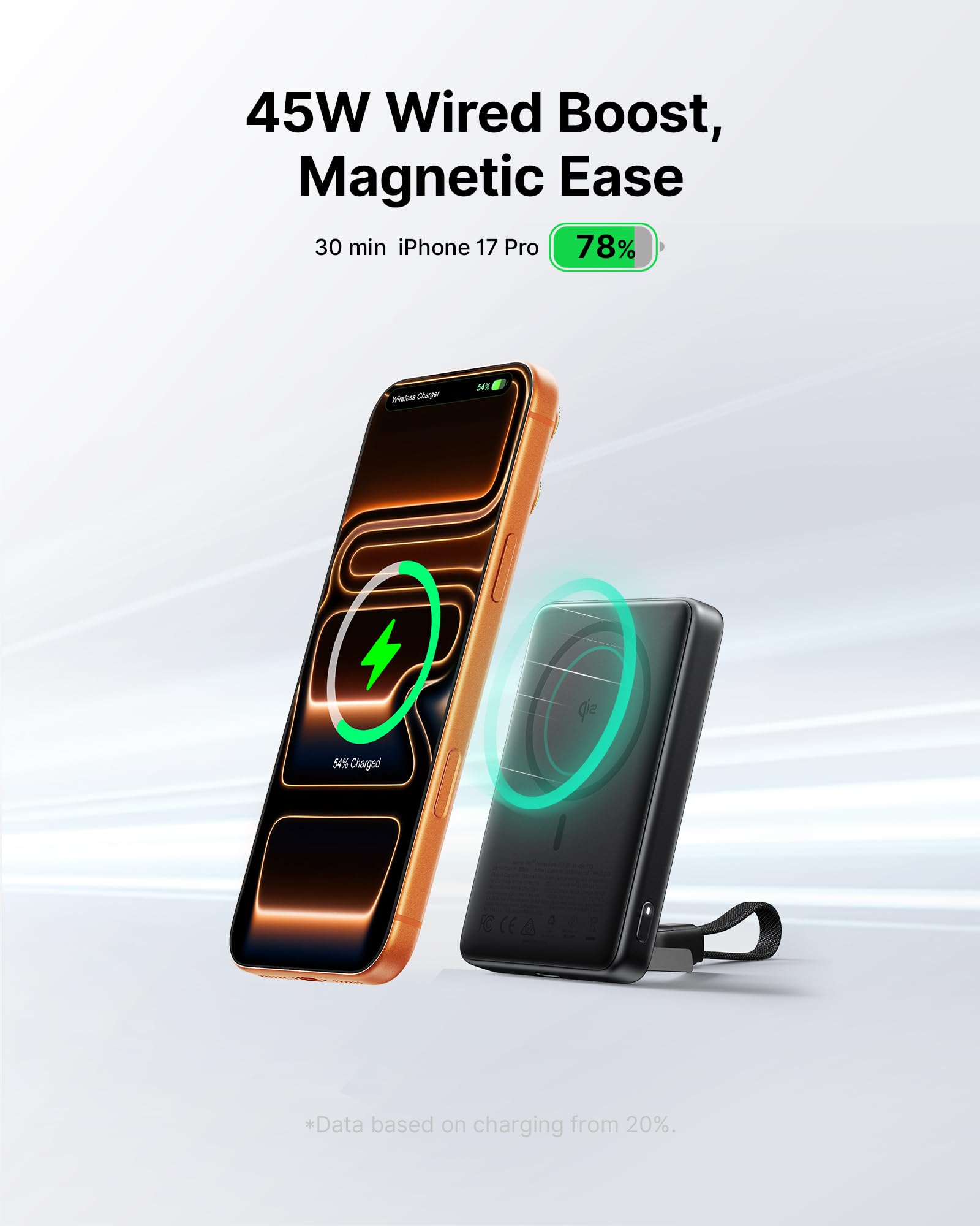 INIU for MagSafe Slimmest Power Bank, Original Qi2 Certified Wireless Fast Charging, 10000mAh 45W Portable Charger with USB C Cable & Stand, Flight Safe Magnetic Battery Pack for iPhone 17-12 Series 🍁 All In One Marketplace Canada