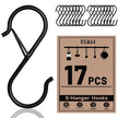 17 Pcs S Hooks for Hanging, Heavy Duty S Shaped Hooks Black, Kitchen Hooks, Closet Rod S Hanger Hooks for Plants, Pots, Towels and Bags, with Safety Buckle Design, 3.5 Inch 🍁 All In One Marketplace Canada