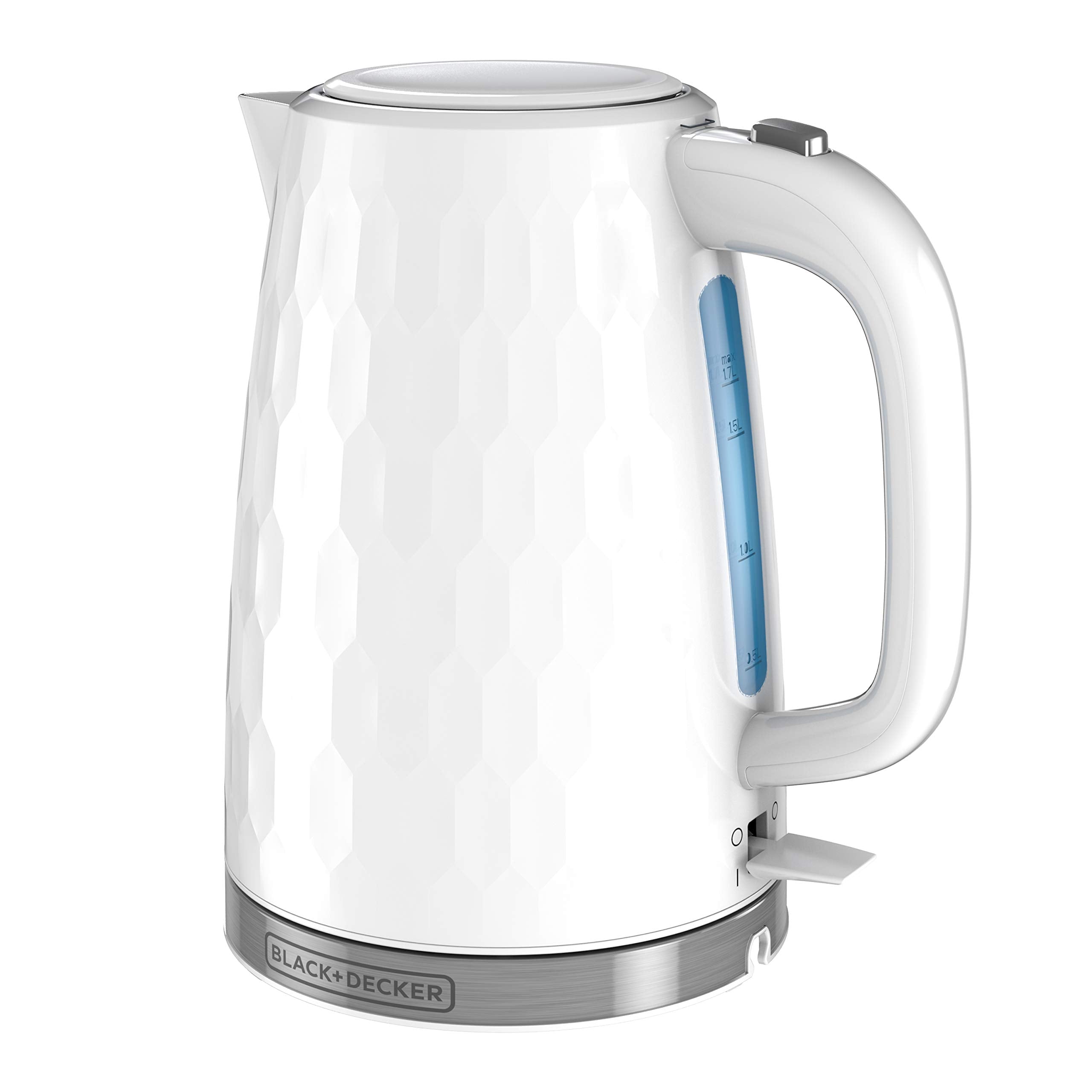 BLACK+DECKER Honeycomb Collection Rapid Boil 1.7L Electric Cordless Kettle with Premium Textured Finish, White, KE1560W 🍁 All In One Marketplace Canada