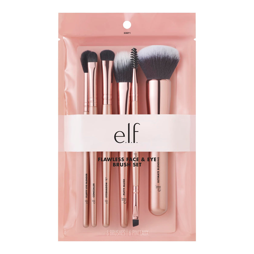 e.l.f. Flawless Face Kit, 6-Piece Brush Collection, Brushes For Face, Eyes & Brows, Vegan & Cruelty-Free 🍁 All In One Marketplace Canada