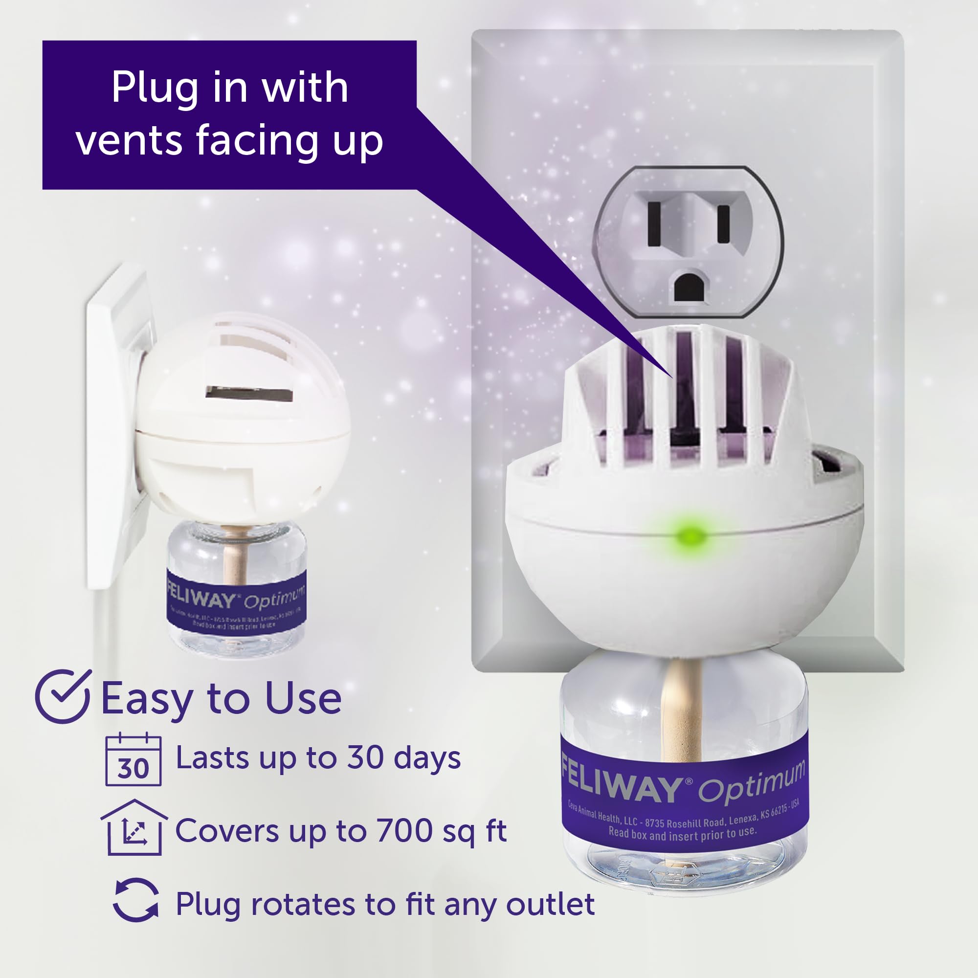 FELIWAY Optimum Diffuser Refill Value Pack, Promotes Calmness AND Harmony in Cats & Kittens, VHP Registered NN.P5V2, includes 3 Refills, Lasts 90 Days, Cat Calming Pheromones, 3 x 48ml 🍁 All In One Marketplace Canada