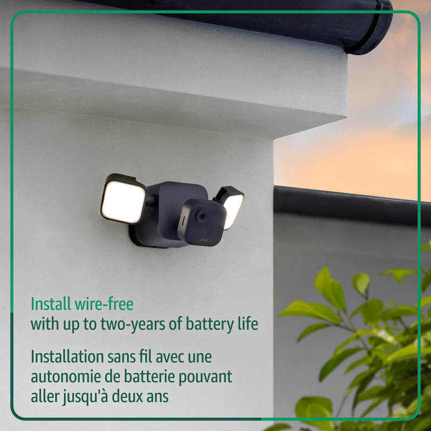 Blink Outdoor 4 Floodlight Camera — Wireless smart security camera, 700 lumens, two-year battery life, enhanced motion detection, Sync Module Core included — 1-camera system 🍁 All In One Marketplace Canada