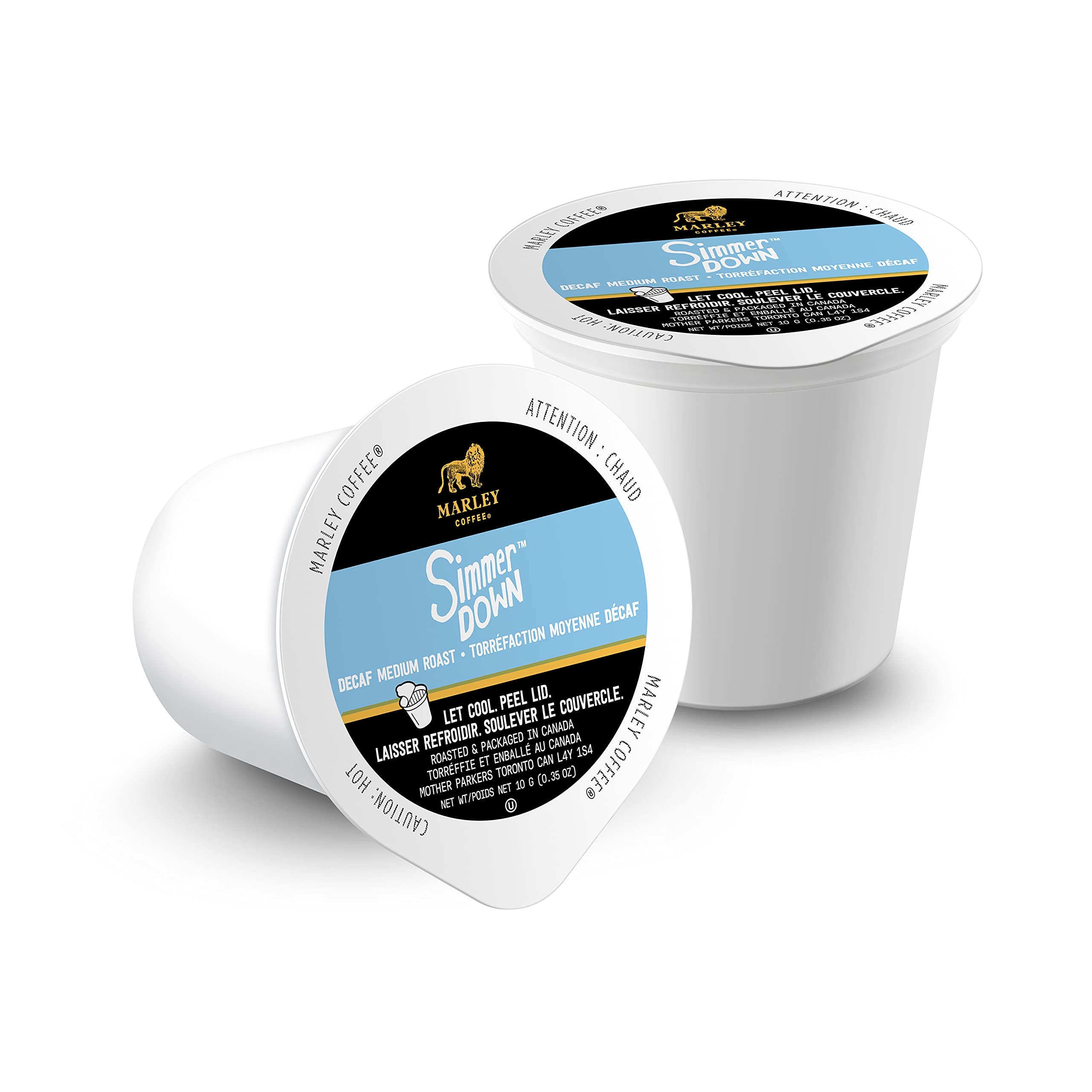 Marley Coffee Single Serve K-Cup Compatible Capsules, Simmer Down Decaf, Swiss Water Process, Medium Roast, 24 Count 🍁 All In One Marketplace Canada