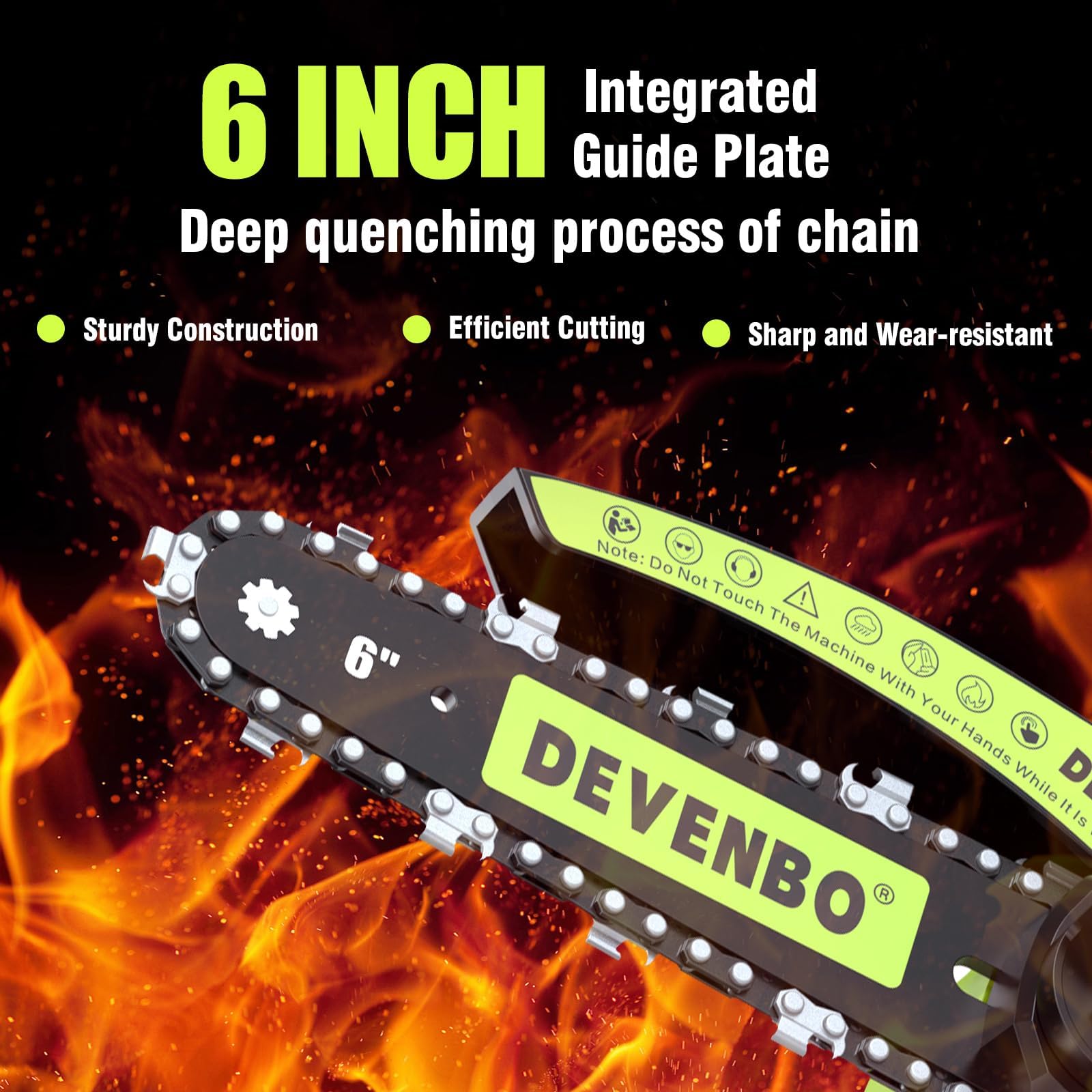 DEVENBO Cordless Mini Chainsaw, 6 Inch 880W Handheld Electric Saw with 2000mAh Battery, Portable Chainsaw for Gardening, Branch Cutting, Camping, Great Gift for Men & Dad 🍁 All In One Marketplace Canada