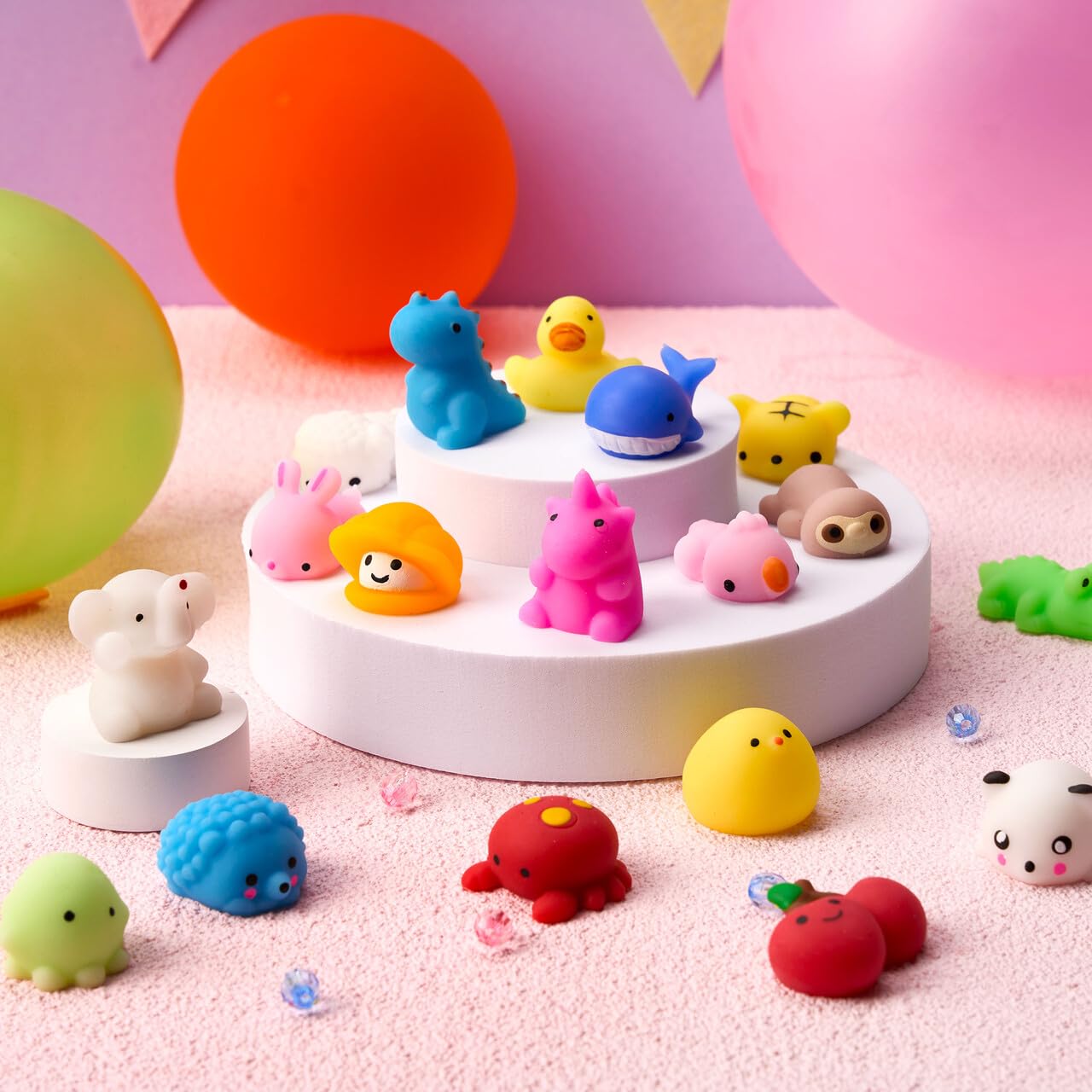 JOYIN Mochi Squishy Toys Set, Random 25 Pack Mini Mochi Party Favors for Kids, Easter Gifts for Kids Kawaii Squishy Toy Stress Relief Toys, Goodie Bags Fillers with Storage Box, Classroom Prizes 🍁 All In One Marketplace Canada